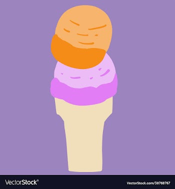 colorful freehand drawing a cone icecream