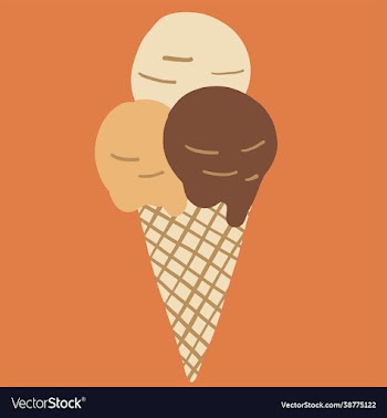 colorful freehand drawing a cone icecream
