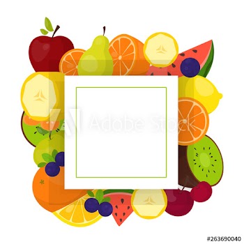 Colorful fruit frame set