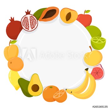 Colorful fruit frame set