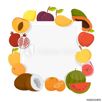 Colorful fruit frame set
