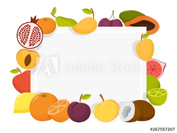 Colorful fruit frame set