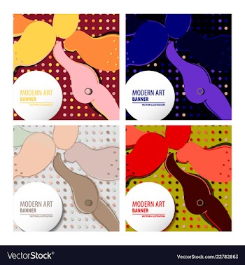 Colorful geometric background fluid shapes vector image