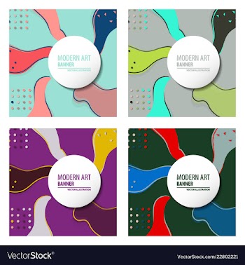 Colorful geometric background fluid shapes vector image