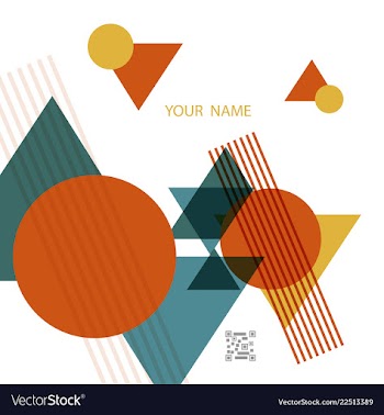 Colorful geometric background simple shapes vector image