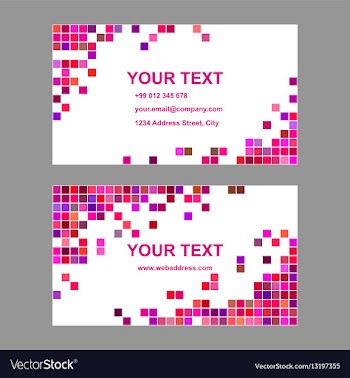 Colorful geometric business card template design vector image
