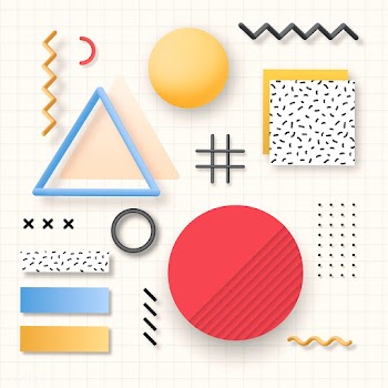 Colorful geometric Memphis social banner  | Free  illustration - 2281754