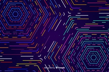 Colorful geometric neon shapes background Free Vector