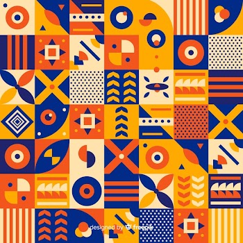 Colorful geometric shape mosaic background Free Vector