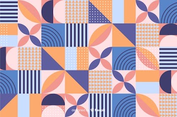 Colorful geometric shape mosaic background Free Vector