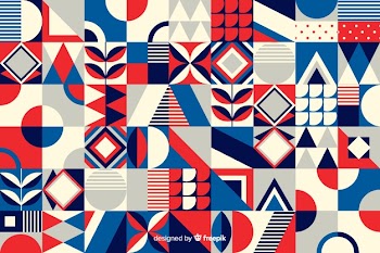 Colorful geometric shape mosaic background Free Vector