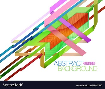 Colorful geometric shape scene vector image