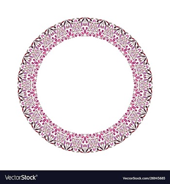 Colorful geometrical abstract floral round border vector image