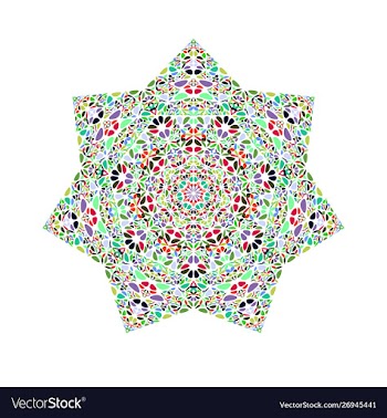 Colorful geometrical abstract flower ornament vector image