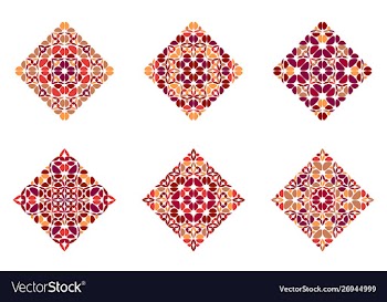 Colorful geometrical abstract flower square logo vector image