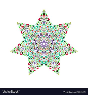Colorful geometrical abstract isolated floral vector image