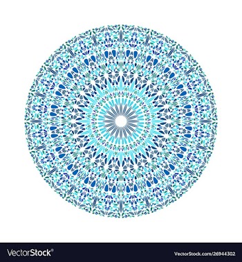 Colorful geometrical abstract round flower vector image