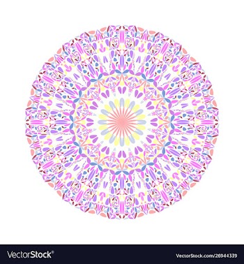 Colorful geometrical abstract round flower vector image