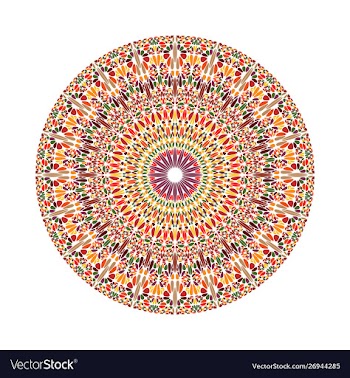 Colorful geometrical circular round floral vector image