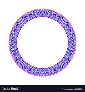 Colorful geometrical circular wreath - polygonal vector image
