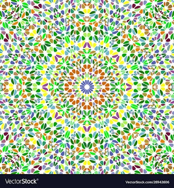 Colorful geometrical dynamic radial mosaic vector image