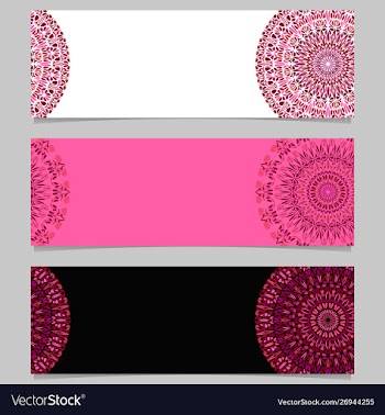 Colorful geometrical floral mandala banner vector image