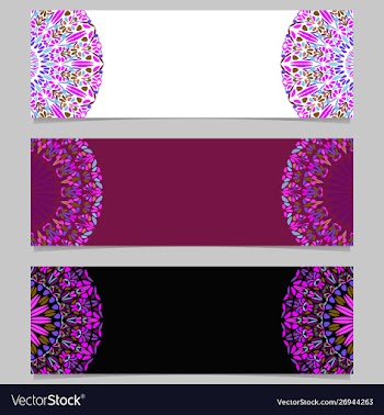 Colorful geometrical floral mandala banner vector image