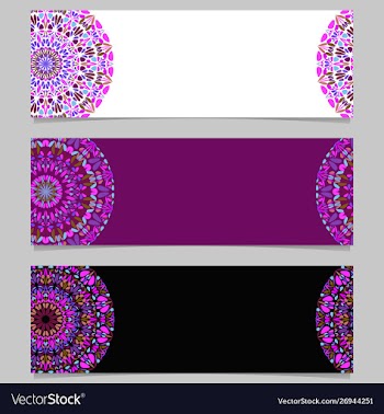 Colorful geometrical flower mandala banner vector image