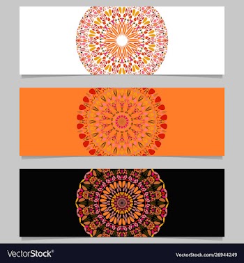 Colorful geometrical horizontal floral mandala vector image