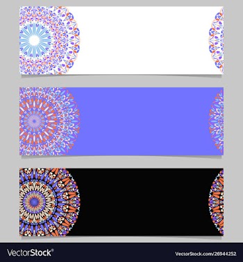 Colorful geometrical horizontal floral mandala vector image
