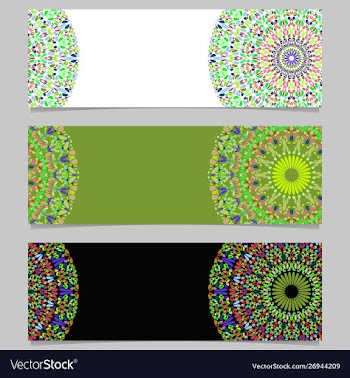 Colorful geometrical horizontal flower mandala vector image