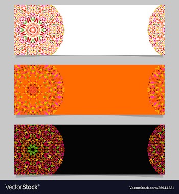 Colorful geometrical horizontal flower mandala vector image