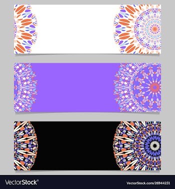 Colorful geometrical horizontal flower mandala vector image