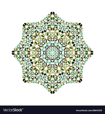 Colorful geometrical isolated floral mosaic vector image