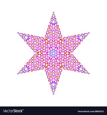 Colorful geometrical isolated floral ornament vector image