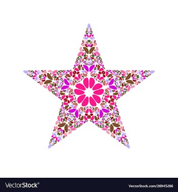 Colorful geometrical isolated flower ornament vector image