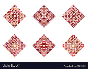 Colorful geometrical isolated petal diagonal vector image