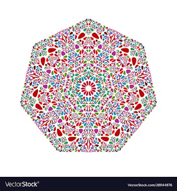 Colorful geometrical ornate abstract floral vector image