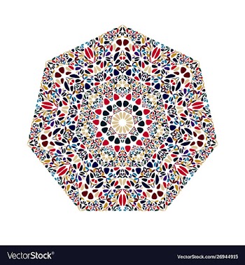 Colorful geometrical ornate flower ornament vector image