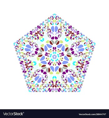 Colorful geometrical ornate isolated floral vector image