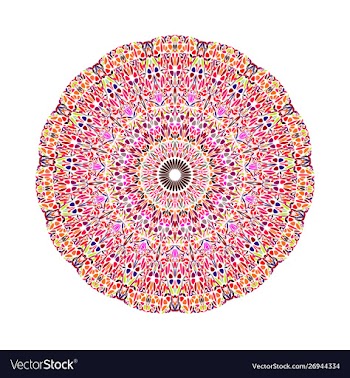 Colorful geometrical round floral ornament vector image