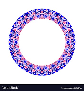 Colorful geometrical triangle circle border vector image