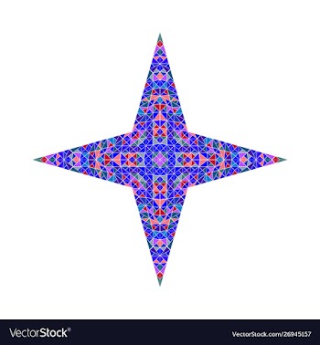 Colorful geometrical triangle mosaic star symbol vector image