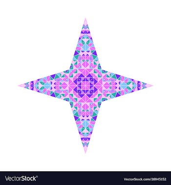 Colorful geometrical triangle ornament star logo vector image