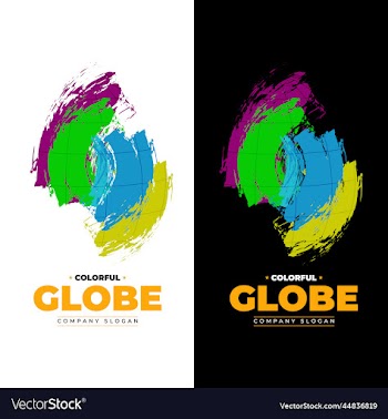 colorful globe abstract logo concept