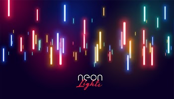 Colorful glowing neon lights background Free Vector