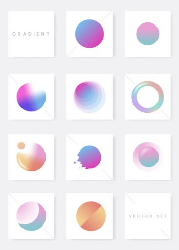 Colorful gradient badge set