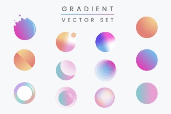 Colorful gradient badge set