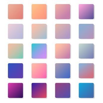 Colorful gradient badge set