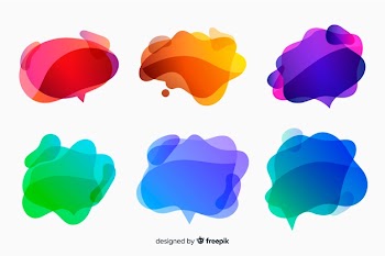 Colorful gradient liquid speech bubbles Free Vector
